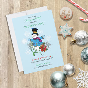 Invitation de la fête de Noël de Snowman