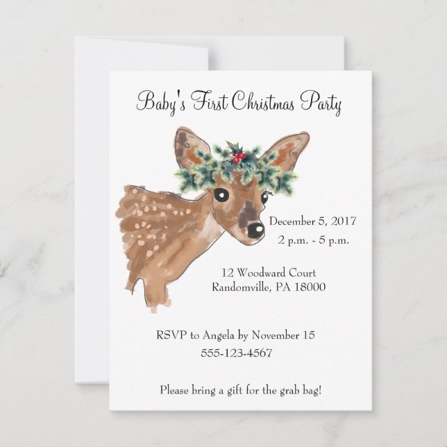 Invitation de la fête de Noël des Deers (Devant)