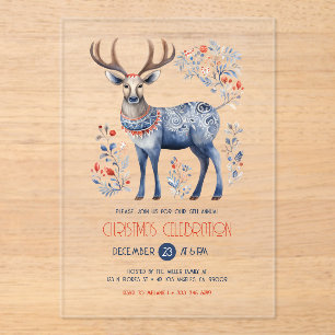 Invitation de la fête de Noël des rennes folkloriq