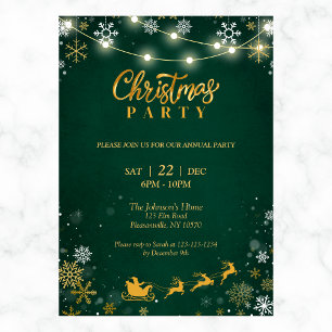 Invitation de la fête de Noël   Snowflakes et Père