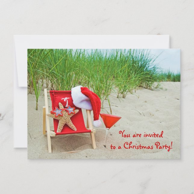 Invitation de la fête de Noël Starfish (Devant)