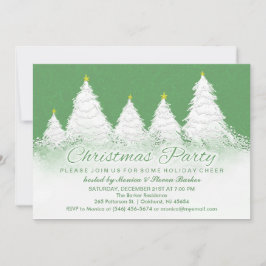 Invitation de la fête de Noël - Vert avec des arbr