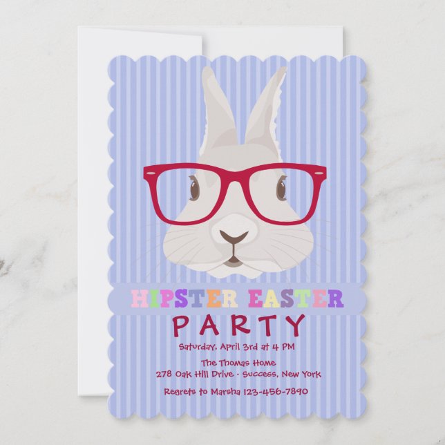 Invitation de la fête de Pâques Hipster (Devant)