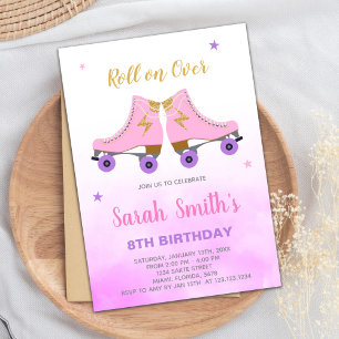 Invitation de la fête de patinage à rouleaux