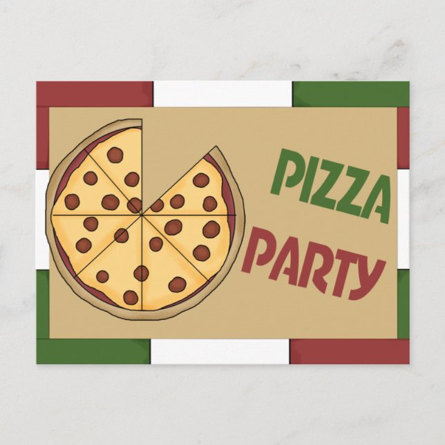 Invitation de la fête de Pizza (Devant)