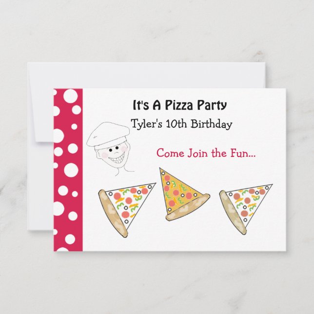 Invitation de la fête de Pizza (Devant)