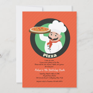 Invitation de la fête de Pizza