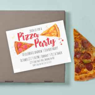 Invitation de la fête de Pizza