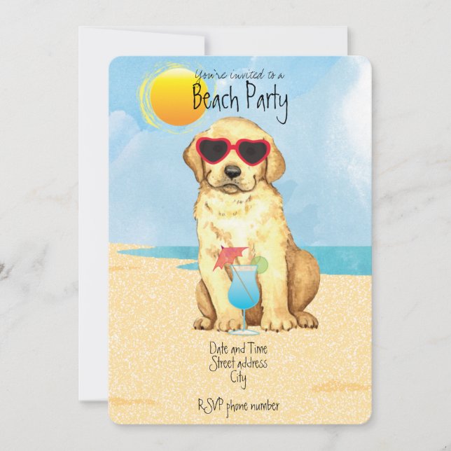 Invitation de la fête de plage du Laboratoire Jaun (Devant)