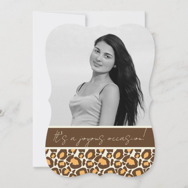 Invitation de la fête de Quinceanera (Cheetah Prin (Devant)