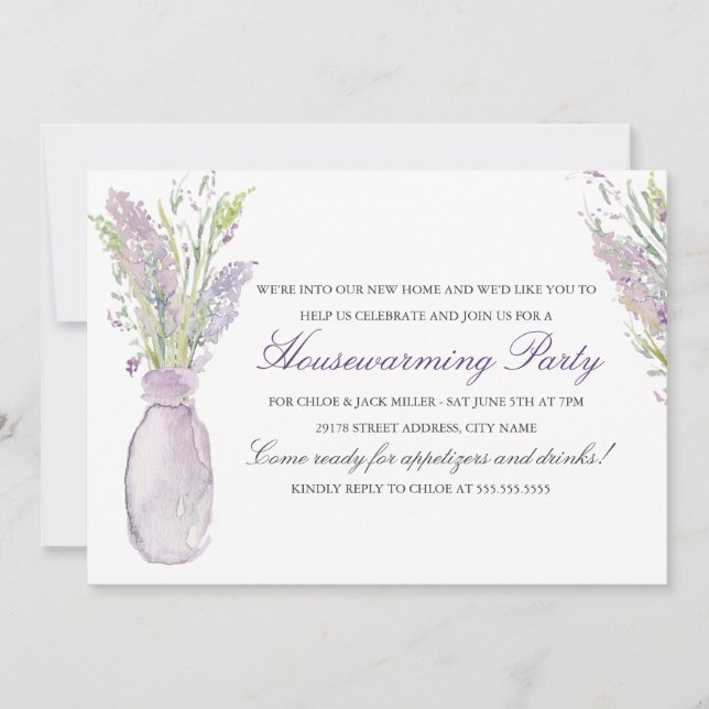 Invitation de la Fête de réchauffement Lavender Ja (Devant)