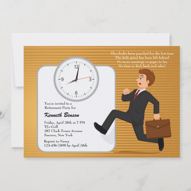 Invitation de la fête de retraite Dash Day (Devant)