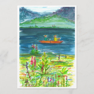 Invitation de la fête de retraite du lac Kayak Mou