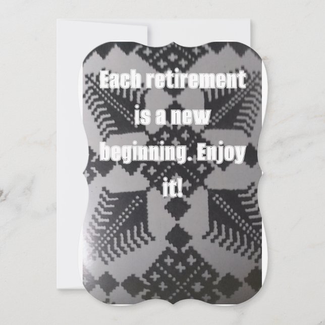 invitation de la fête de retraite noir et blanc (Devant)