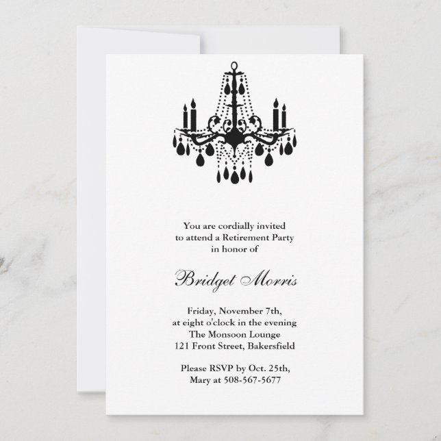 Invitation de la fête de retraite White Grand Ball (Devant)