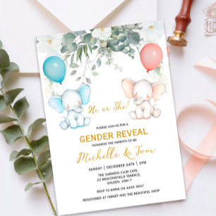 Invitation de la fête de révélation de genre Eleph