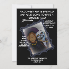 Invitation de la fête de singe-sorcière d'Hallowee