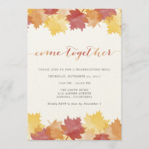 Invitation de la fête de Thanksgiving des Feuilles