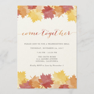 Invitation de la fête de Thanksgiving des Feuilles