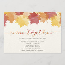 Invitation de la fête de Thanksgiving des Feuilles