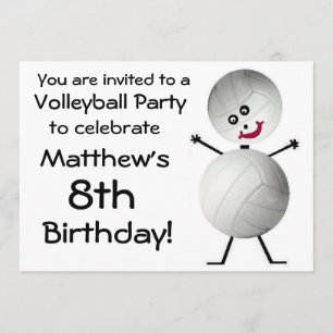 Invitation de la fête de volley-ball anniversaire