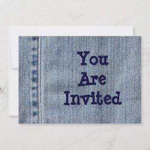 Invitation de la fête de Western en denim