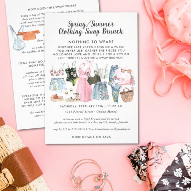 Invitation de la fête d'échange de vêtements (Créateur téléchargé)