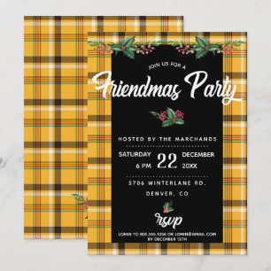 Invitation de la fête des amies de Tartan Jaune