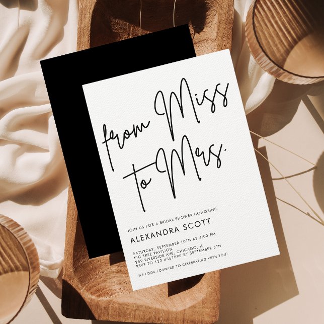 Invitation De la Fête des mariées Miss Mme (Créateur téléchargé)