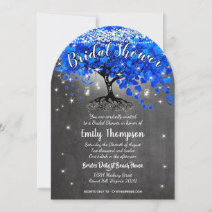 Invitation de la Fête des mariées Royal Blue Heart