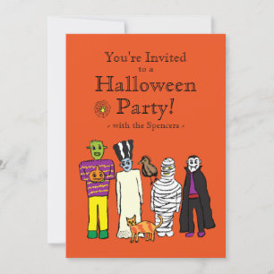 Invitation de la fête des monstres d'Halloween