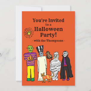 Invitation de la fête des monstres d'Halloween