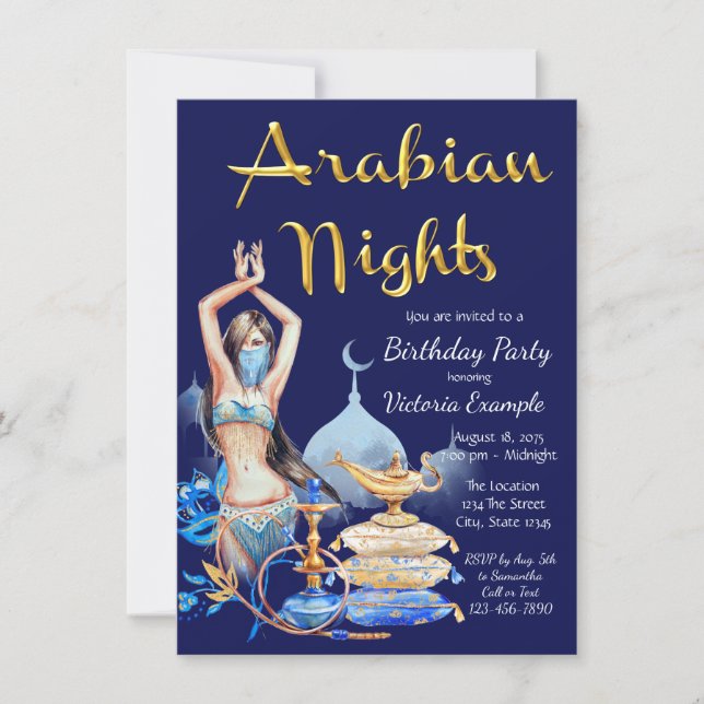 Invitation de la fête des nuits arabes (Devant)