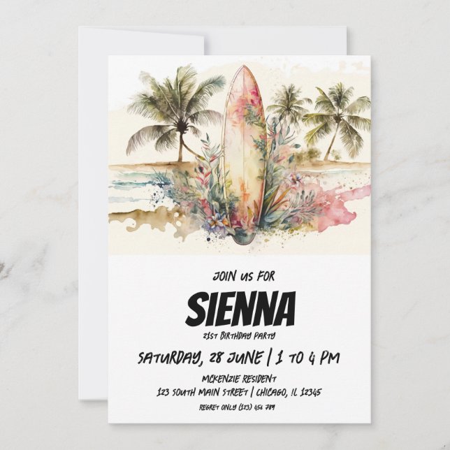 Invitation de la fête d'été de plage (Devant)