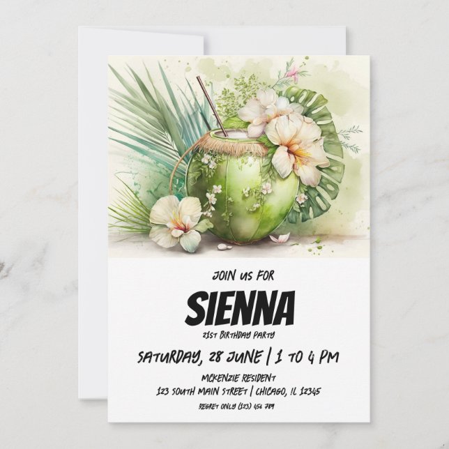 Invitation de la fête d'été de plage (Devant)