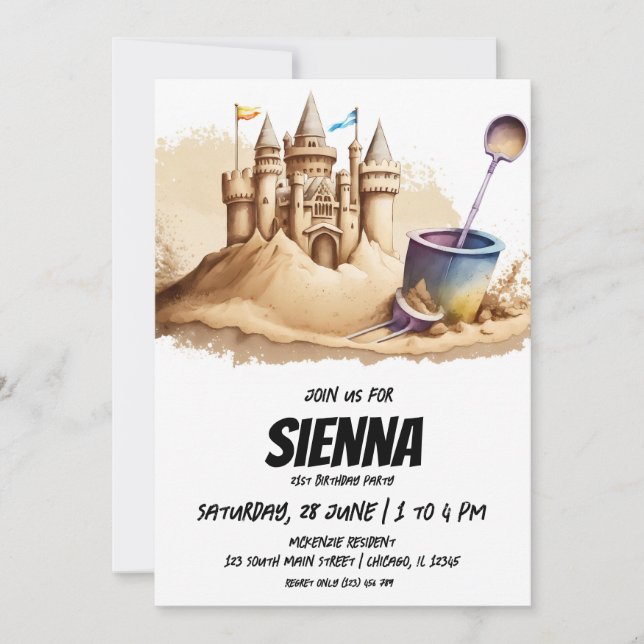 Invitation de la fête d'été de plage (Devant)