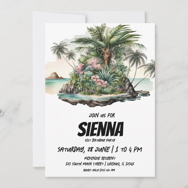 Invitation de la fête d'été de plage (Devant)