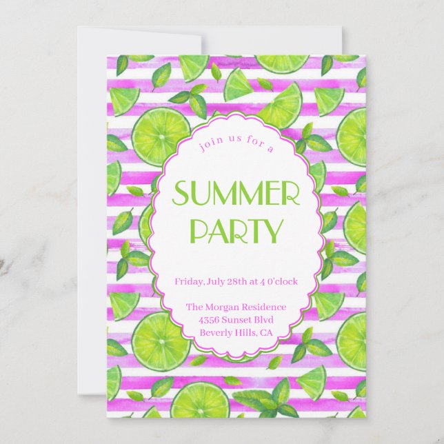Invitation de la fête d'été moderne Lemons (Devant)