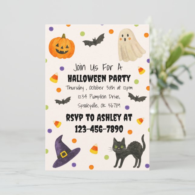 Invitation de la fête d'Halloween (Debout devant)
