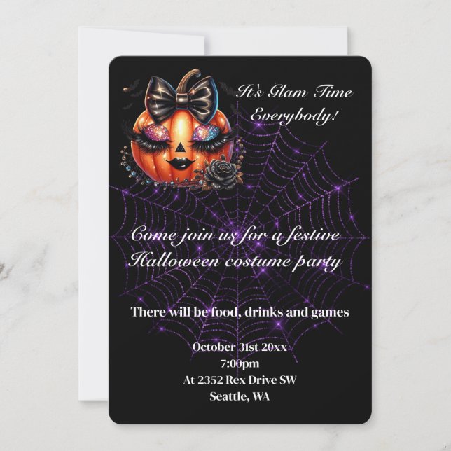 Invitation de la fête d'Halloween (Devant)