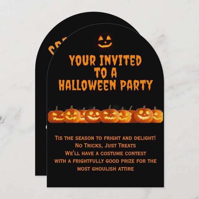 Invitation de la fête d'Halloween (Devant / Derrière)