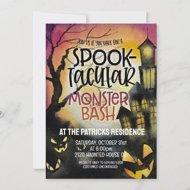 Invitation de la fête d'Halloween (Devant)