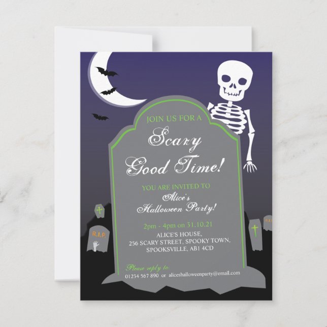 Invitation de la fête d'Halloween (Devant)