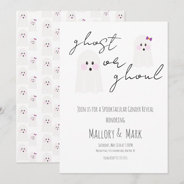 Invitation de la fête d'Halloween (Devant / Derrière)