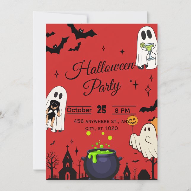 Invitation de la fête d'Halloween (Devant)
