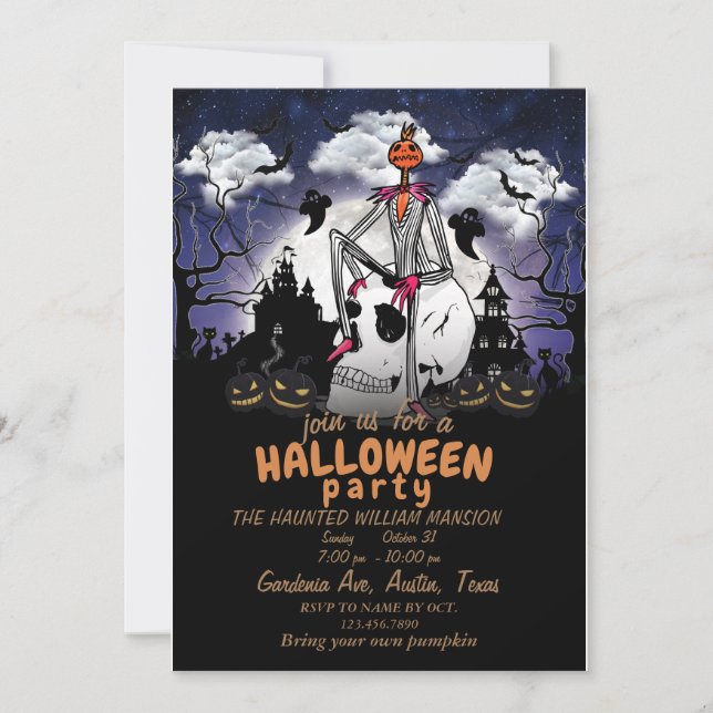 Invitation de la fête d'Halloween (Devant)