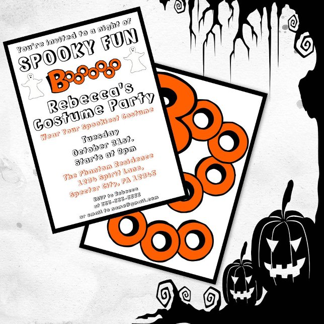 Invitation de la fête d'Halloween Boo (Créateur téléchargé)