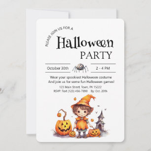 Invitation de la fête d'Halloween - Citrouilles he