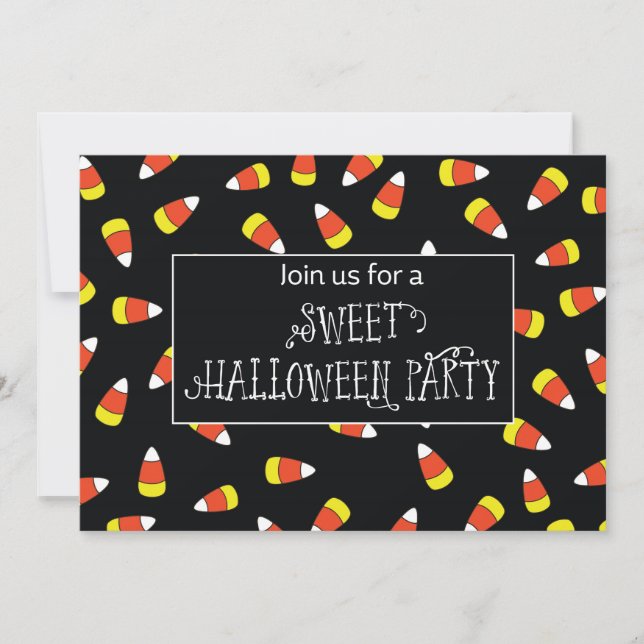 Invitation de la fête d'Halloween Corn bonbon sur  (Devant)