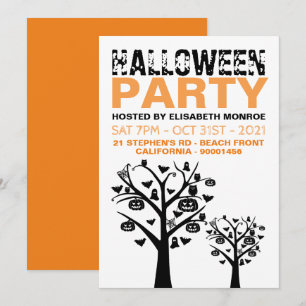 Invitation de la fête d'Halloween dans la forêt ha